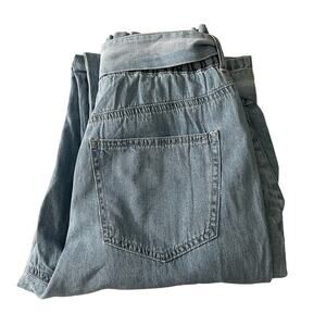 TGLA Jogger‎ Pants Jeans Medium Paper Bag Blue Stretchable Waist High Rise NWT